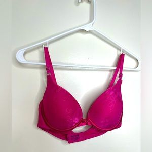 Lily of France Hot Pink Push Up Bra, 34B